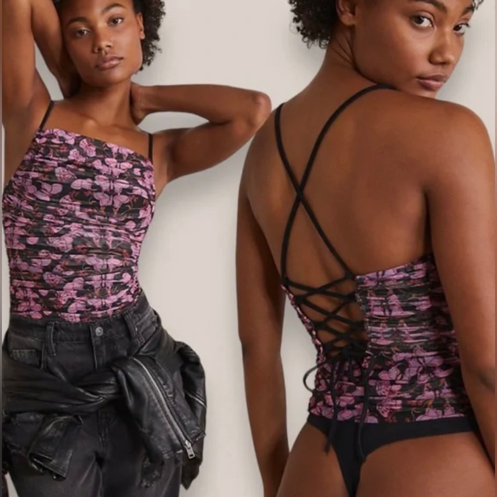 NWOT Free People Milkshake Mesh Bodysuit